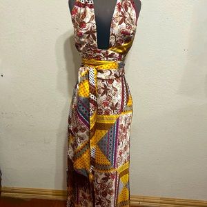 House of Harlow 1960 x REVOLVE Tianna Maxi Dress in Patchwork Multi NWT Size S